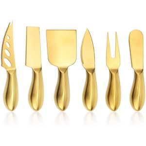 Wholesale 6 Piece Cheese Knife Stainless Steel <b>Wood</b> Handle Cheese Slicer Spreader <b>Cutter</b> <b>Tool</b> Set Charcuterie Board Cheese set - Product Image 5