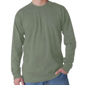 Camiseta Oversize de Manga Larga para Hombre, 100% Algodón, Precio Accesible, Diseño Antiarrugas, Holgada - Product Image 1