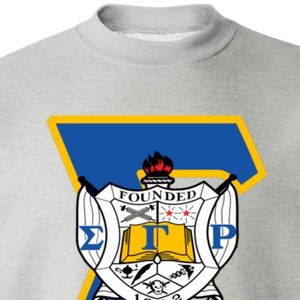 Sigma Gamma Rho Graphic Screen Printed <b>Sweatshirt</b> <b>Grey</b> Women Greek Sorority Fleece Crewneck Pullover Casual Custom College - Product Image 4