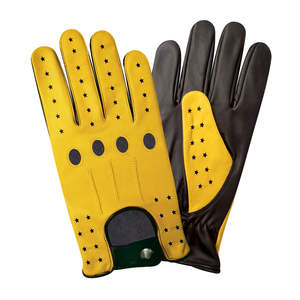 Gants de conduite thermiques à écran tactile en cuir véritable 100 % pour hommes et femmes, respirants, doublure en soie écologique, sport - Product Image 1