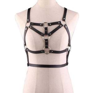 Harnais en cuir sexy, harnais de bondage, harnais de corps en cuir pour adulte, harnais en cuir de vachette fétichiste. - Product Image 1