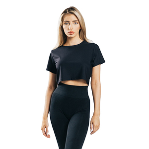 Haut court côtelé 100 % coton biologique pour femme, été 2026, avec logo personnalisé, imprimé 3D unisexe, style Y2K, broderies et appliqués - Product Image 1