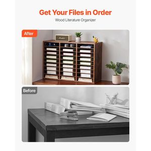 Organizzatore per Documenti in Truciolato a 27 Scomparti con Ripiani Rimovibili, Classificatore Postale per Casa o Ufficio - Product Image 2