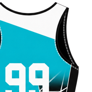 Maillot de compétition de course à rames turquoise et blanc pour homme, sans manches, uniforme de performance, singlet de course, personnalisable, vente en gros, sport d'équipe - Product Image 5