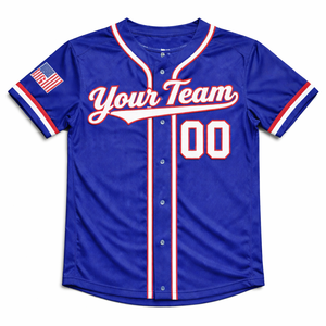 ผู้ผลิตเสื้อเบสบอลแบบสั้นสั่งทำ OEM ผ้าโพลีเอสเตอร์ 100% แห้งเร็ว ระบายอากาศได้ดี ปักชื่อผู้เล่นตามสั่ง - Product Image 4