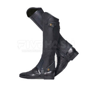 Outdoor Use Custom Color Breathable Half Leather <b>Chaps</b> Equestrian Hot Selling Half Leather <b>Chaps</b> Made In Pakistan - Product Image 2