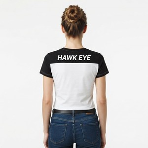 T-shirts pour femmes en spandex, couleur unie, personnalisables, coupe ample, col halter, broderies, strass, respirants, design unique - Product Image 5