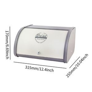 Caja de Pan de Alambre Metálico con Tapa de Madera, Cesta de Pan Rectangular Industrial con Revestimiento para Almacenamiento de Alimentos en la Cocina - Product Image 3