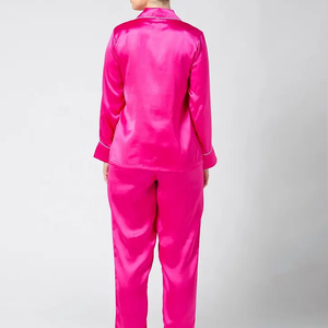 Conjunto de Pijama de Invierno para Mujer, 100% Seda Tejida, con Logotipo Personalizado, Transpirable, de Secado Rápido, 2 Piezas, OEM - Product Image 3