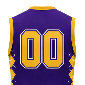 Ensemble Maillot et Short de Volleyball Sublimé Or Violet Sans Manches – Tenue Personnalisée pour Équipe, Entraînement et Compétition - Product Image 5