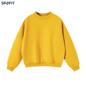 Sudadera Unisex Oversize de Cuello Redondo, Transpirable, Color Rojo Sólido, para Otoño, Venta al Por Mayor - Product Image 6