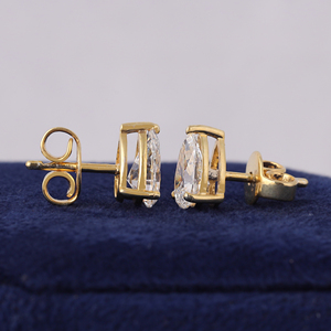 IGI Certified Pear Lab Diamond Stud <b>Earrings</b> 2.00 TCW Pear Cut <b>Man</b>-Made Diamond <b>Earrings</b> Dainty Solitaire Wedding Studs - Product Image 3