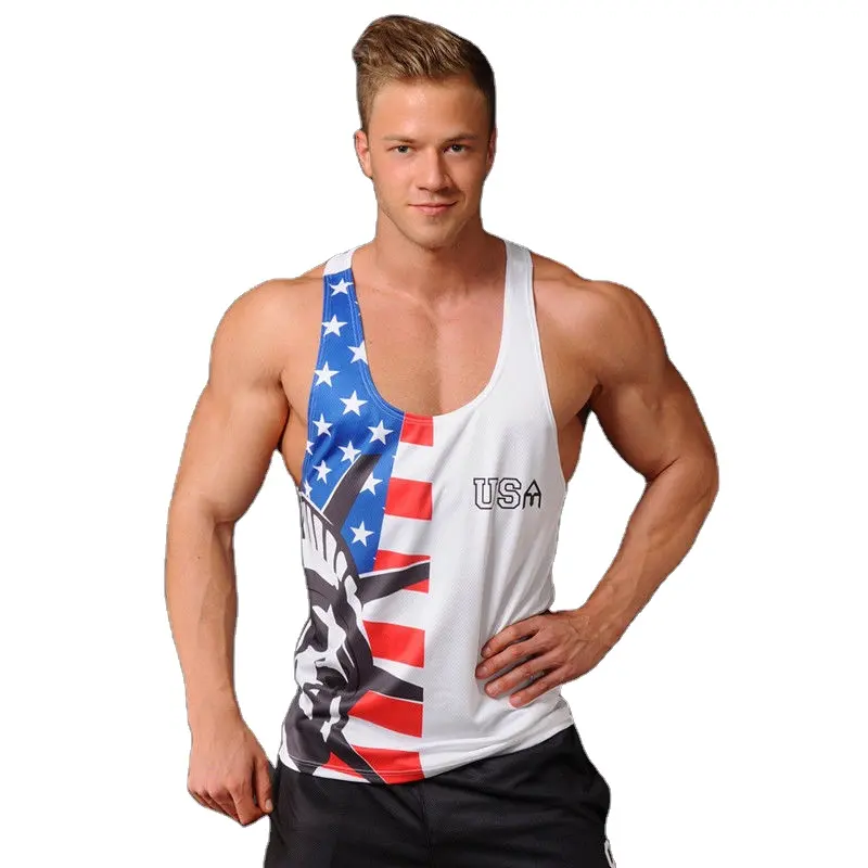 Phong Cách Mới Của Nam Giới Longline Tank Tops Cotton Elastane Dài Dòng Phòng Tập Thể Dục Thể Thao Thể Dục Trống Không Tay T-shirts Body Fit Đàn Hồi Vest