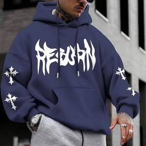 Nueva Llegada, Sudadera con Capucha para Hombre, 100% Algodón, Manga Larga, Hombros Caídos, Cuello Redondo, Estampada, Personalizable, Tallas Grandes, Bangladesh - Product Image 5