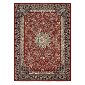 Tapis de sol en soie rouge style persan à motif écossais, écologique, antibactérien, pour salon et chambre, tapis décoratif doux pour la maison - Product Image 1