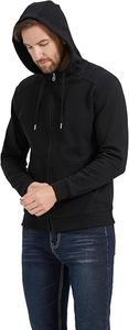 Sweat à capuche zippé en molleton de coton noir pour homme, coupe classique, décontracté, pour l'automne - Product Image 4