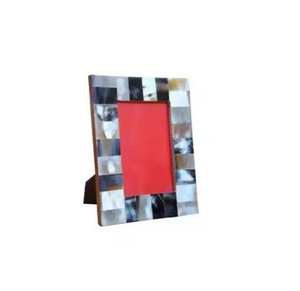 Luxury Handmade Blue <b>White</b> Resin Bone Inlay Photo <b>Frame</b> Decorative Horn Bone Style Picture <b>Frame</b> for Home Office Tabletop - Product Image 2