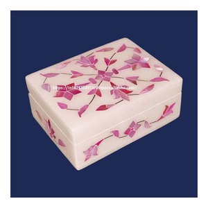 MOP rosa, producto de alta calidad hecho a mano, el mejor artículo, caja de incrustaciones de mármol con material de nácar, uso para almacenamiento de joyas, caja de regalo - Product Image 1