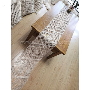 Camino de mesa de macramé vintage tejido a mano con diseño anudado, alfombrillas y almohadillas ecológicas del proveedor indio - Product Image 5