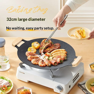 Cast Iron Griddle with Wooden Heat-Resistant Handles <b>for</b> <b>Induction</b> Gas Infrared Stoves Oven Safe - Product Image 4