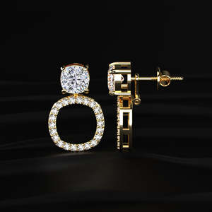 Cushion Cut Moissanite Detachable Halo <b>Earrings</b> 5 TCW Colorless VVS 14K Gold 2 Way Wear Screw <b>Back</b> Solitaire Jewelry Gift Her - Product Image 5