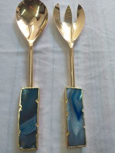 Juego de Cucharas para Servir Ensaladas de Resina con Flores Secas, Estilo Botánico Hecho a Mano, Cubertería Ecológica para Cocina, Apta para Lavavajillas - Product Image 5
