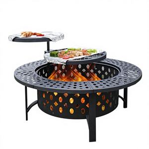 Modern Solid Construction India Iron <b>Fire</b> Pit Natural <b>Gas</b> <b>Portable</b> Outdoor Warmth Garden Decoration Patio Use up to 9999 BTU - Product Image 1