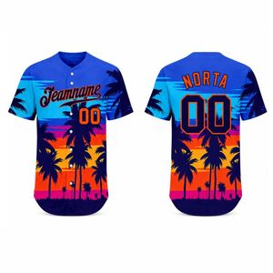 Maillot de baseball bleu roi dégradé, imprimé à dégradé vertical, en polyester lisse, uniforme de performance pour les équipes sportives scolaires - Product Image 4