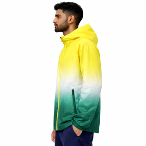 Chaqueta cortavientos de nailon con capucha y degradado, de alta calidad, para hombre, impermeable, para ciclismo, entrenamiento al aire libre. - Product Image 4