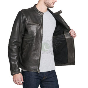 Veste en cuir premium pour homme, style décontracté tendance, coupe ajustée, logo personnalisé, pour l'automne et l'hiver. - Product Image 2