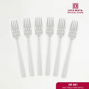 Jaya Mata JM481 Juego de 6 Tenedores Asiáticos de Acero Inoxidable, Cubiertos Reutilizables para el Hogar, Restaurante, Cafetería, Hotel y Servicios de Catering - Product Image 1