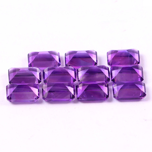 Pierres précieuses améthyste violette 100% naturelle, taille émeraude, rectangulaires, en vrac, pour la création de bijoux, en provenance d'Inde, vente en gros, sur mesure, nouvelle arrivée - Product Image 2