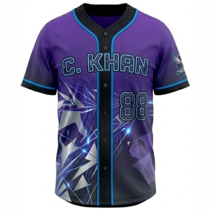 เสื้อเบสบอลพิมพ์ลายตามสั่ง สำหรับทีม กีฬา แฟนคลับ และสวมใส่ลำลอง สวมใส่สบาย ทันสมัย ผลิตจากโพลีเอสเตอร์ 100% ระบายอากาศได้ดี - Product Image 1