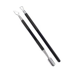 Pousse-ongles double tête réutilisable en acier inoxydable pour manucure avec poignée texturée - Product Image 4