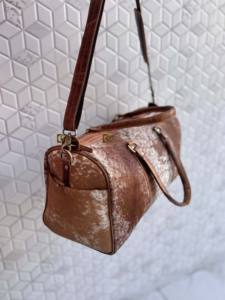 Nouvelle arrivée de sacs à bagages en cuir de vachette véritable multi-usages faits à la main sac de voyage unisexe cheveux sur la peau grande taille sacs multi-usages - Product Image 2