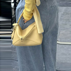 Jean ample taille mi-haute plissé couleur unie style Y2K décontracté pour femme – Confortable printemps-été - Product Image 2