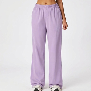 Custom <b>Women</b> <b>Sweatpants</b> Premium Cotton High Rise Relaxed Joggers Streetwear Private Label Pants - Product Image 4