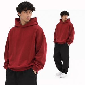 Vêtements pour hommes, sweat-shirts à capuche surdimensionnés de haute qualité 100% coton, sweat-shirts épais avec impression en relief pour hommes - Product Image 4
