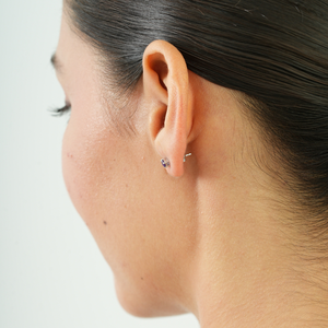 Magnifiques boucles d'oreilles clous artisanales en argent sterling 925 avec améthyste naturelle, pierre de naissance de février, bijoux pour usage quotidien - Product Image 4