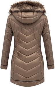 Women's Lightweight Waterproof Eco-Friendly Puffer Jacket Hooded <b>Bubble</b> <b>Coat</b> Fur Collar Warm Outerwear for Spring Fall Winter - Product Image 2