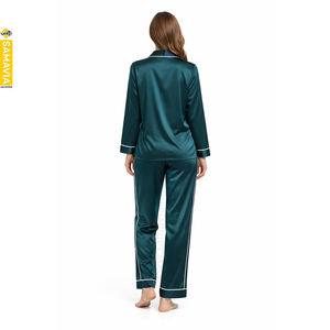 Conjuntos de Lencería de Seda Satén 100% al por Mayor, Listos para Enviar |   Pijamas Samavia Personalizados con Bordado a Máquina, Transpirables y de Estilo a Medida - Product Image 2