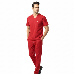 Men Cotton Hospital Medical <b>Scrub</b> Uniform Doctor Clothing OEM Custom Supplier High Quality Breathable <b>Scrub</b> Suits OEM Custom - Product Image 1