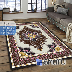 Vente en gros de tapis antidérapant brillant Shufu tapis de sol lisse et confortable avec motif abstrait facile à nettoyer pour salon bureau salle - Product Image 1