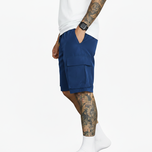 Shorts cargo unisexe 2026, prix usine OEM, avec cordon de serrage, écologiques, séchage rapide, respirants, en tissu polyester-coton - Product Image 1