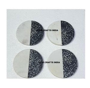 Sous-verres en terrazzo de qualité supérieure, sous-verres en marbre pour boissons, tapis et dessous-de-plat, articles de table pour hôtels et restaurants, sous-verres en résine très vendus - Product Image 1