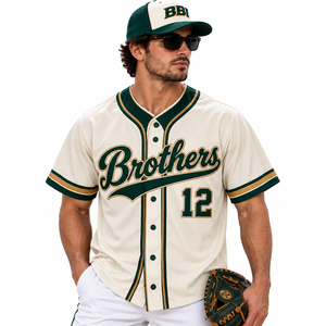 Camiseta de béisbol azul real personalizada para hombre, con botones, bordada, de tela twill, uniforme de equipo, transpirable, de poliéster, para softbol. - Product Image 3