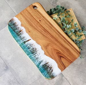 <b>Wood</b> Resin Round Chopping Board Anti-Slip Kitchen Cheese Serving Block Dishwasher Safe Customized Thickness Single <b>Piece</b> - Product Image 6