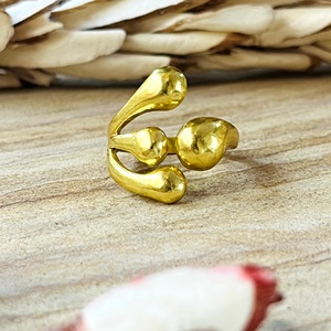 Modern Style Best Minimalist Waterdrop <b>Ring</b> Brass <b>Rings</b> For Women 18k Gold Plated Abstract <b>Open</b> Statement For Wholesale/OEM/ODM - Product Image 1