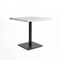 Table carrée moderne en marbre Sawar pour hôtel et restaurant, base en métal, écologique et durable pour mobilier de restauration commercial