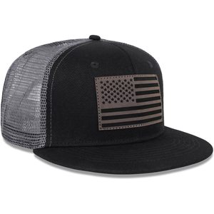 Casquette trucker unisexe 6 panneaux, dos en maille noire avec applique drapeau américain, ajustement réglable, style décontracté, adulte, printemps-été - Product Image 2